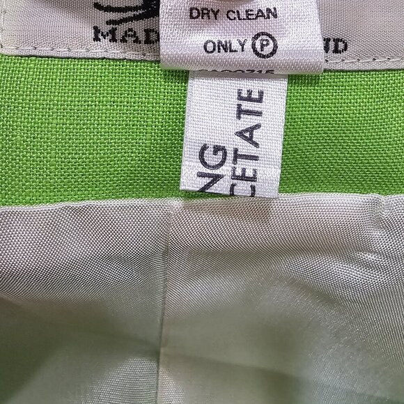 Vintage Women's Paul Costelloe Apple Green Irish Linen Jacket US Size 10 - Picture 6 of 8